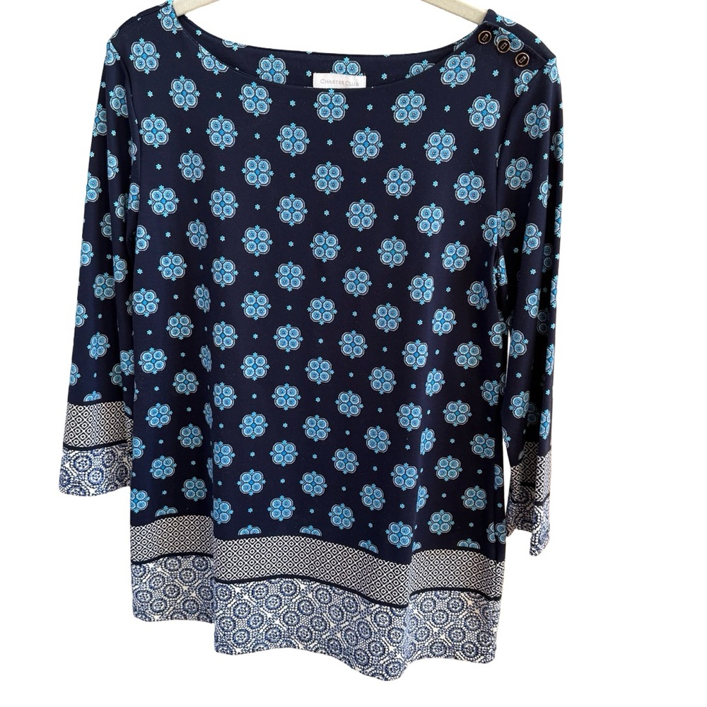 Charter Club Small border print Macys top